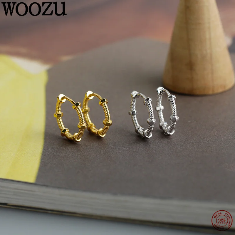 WOOZU 925 Sterling Silver Fashion Design Chic Fastener Hoop Earrings for Women Punk Unique Hug Hoop Earrings Delicate Jewelry
WOOZU 925 Sterling Silver Fashion Design Chic Fastener Hoop Earrings for Women Punk Unique Hug Hoop Earrings Delicate Jewelry