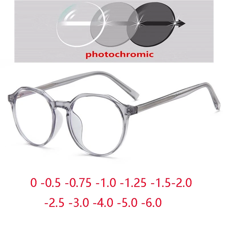Blue Light Blocking TR90 Oval Nearsighted Glasses Transparent Gray Photochromic Diopter Glasses Prescription 0 -0.5 -0.75 To -6
Blue Light Blocking TR90 Oval Nearsighted Glasses Transparent Gray Photochromic Diopter Glasses Prescription 0 -0.5 -0.75 To -6