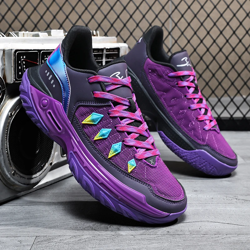 Men's Purple Basketball Shoes Mesh Breathable Anti-slip Cushioning Wear-resistant Outdoor Sports Training Sneakers for Men
Men's Purple Basketball Shoes Mesh Breathable Anti-slip Cushioning Wear-resistant Outdoor Sports Training Sneakers for Men