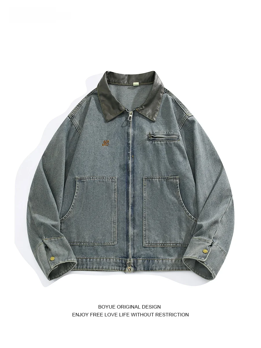 Boyue Japanese Sle Waed Vintage Denim Jaet Light Blue Casual Youth Collar Zipper Men's Jaet Loose Fit Spring Autumn W...
Boyue Japanese Sle Waed Vintage Denim Jaet Light Blue Casual Youth Collar Zipper Men's Jaet Loose Fit Spring Autumn W...