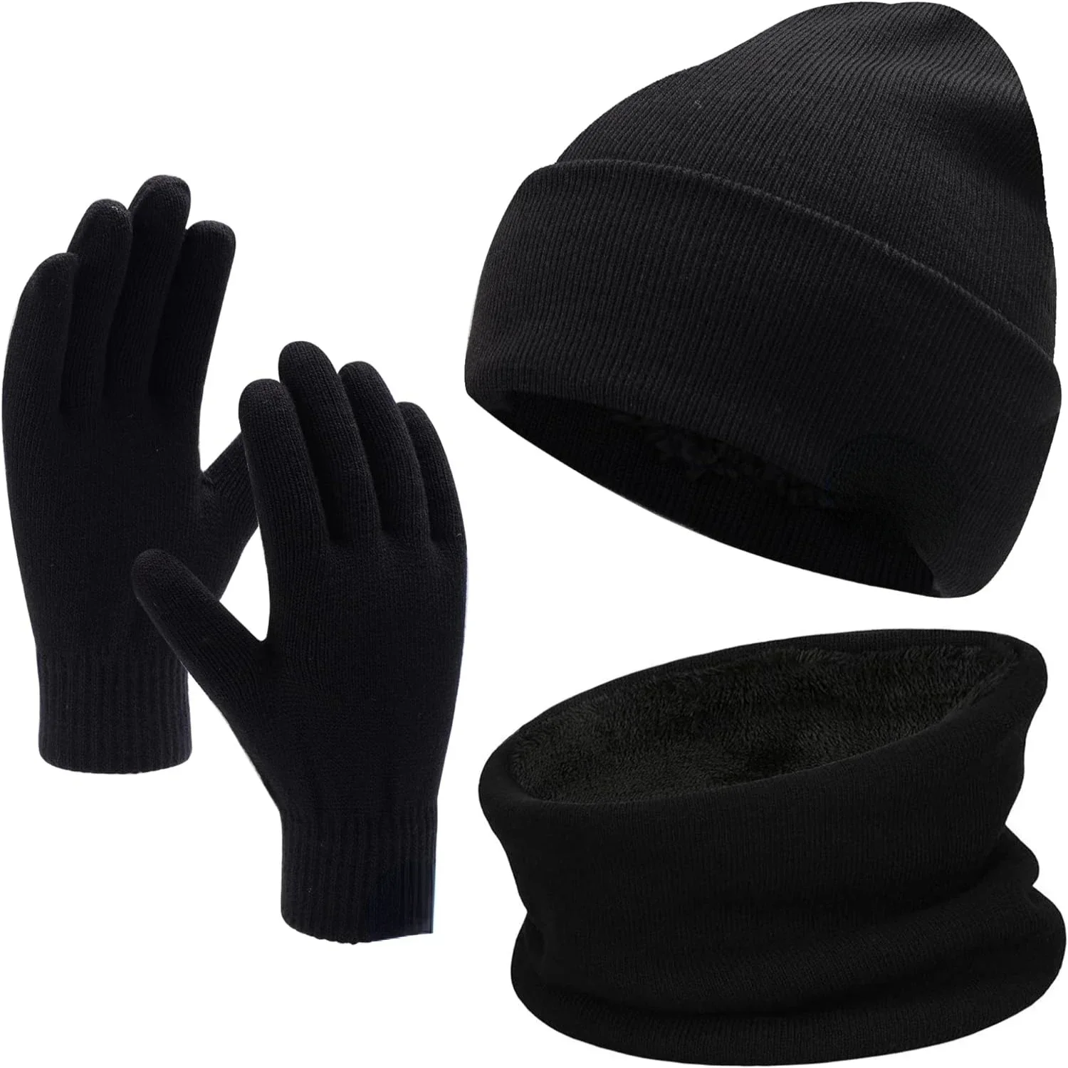 Stylish and Cozy Winter Beanie, Scarf, and Touchscreen Gloves Set for Men and Women - Soft Fleece Lining Warm Neck Warmer Beanie
Stylish and Cozy Winter Beanie, Scarf, and Touchscreen Gloves Set for Men and Women - Soft Fleece Lining Warm Neck Warmer Beanie