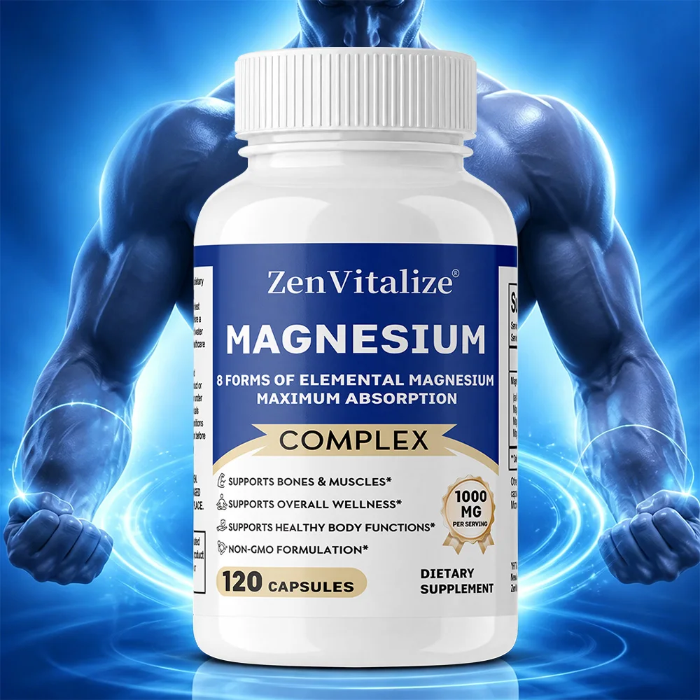 8-in-1 Multi Magnesium Complex Capsules 1000mg, Support Bone Muscle Heart Relaxation, Ease Stress Anxiety & Improve Night Sleep
8-in-1 Multi Magnesium Complex Capsules 1000mg, Support Bone Muscle Heart Relaxation, Ease Stress Anxiety & Improve Night Sleep