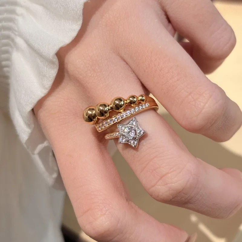 High quality meteor diamond inlay round bead rings for women Light luxury unique design trend star ring wedding jewelry
High quality meteor diamond inlay round bead rings for women Light luxury unique design trend star ring wedding jewelry