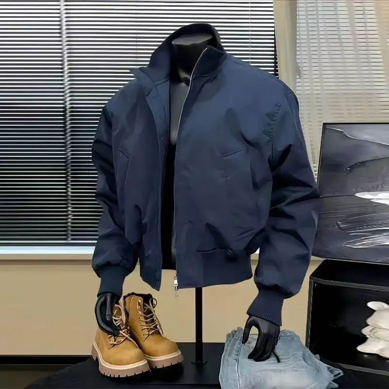 Cobalt Blue Stand Collar Flight Jaet Men's Spring Autumn ort Sle High Sensation Sun Protection American Baseball Coat
Cobalt Blue Stand Collar Flight Jaet Men's Spring Autumn ort Sle High Sensation Sun Protection American Baseball Coat