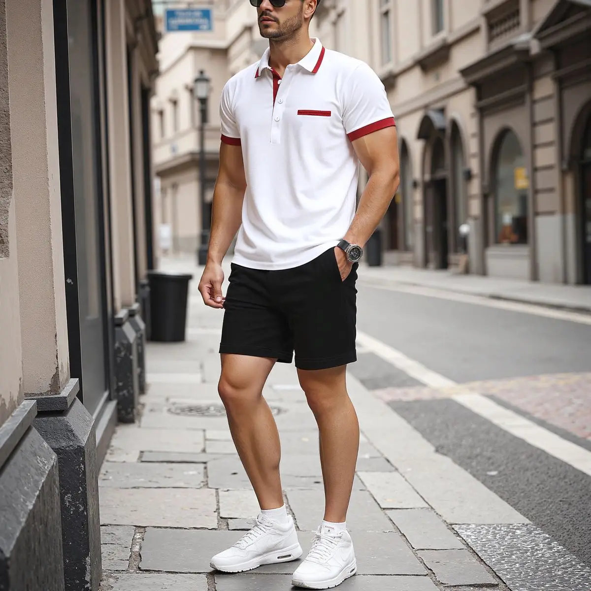 Men's Shorts Set Multicolored Short Sleeves Regular Fit Casual Style Summer Men's Suit Breathable Outdoor Sports Men's Suit
Men's Shorts Set Multicolored Short Sleeves Regular Fit Casual Style Summer Men's Suit Breathable Outdoor Sports Men's Suit