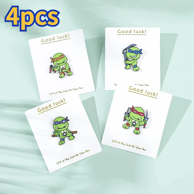 4 Types Teenage Mutant Ninja Turtles Brooch Cartoon Anime Badge Student Clothes Decoration Animal Creative Personalized Gifts
4 Types Teenage Mutant Ninja Turtles Brooch Cartoon Anime Badge Student Clothes Decoration Animal Creative Personalized Gifts