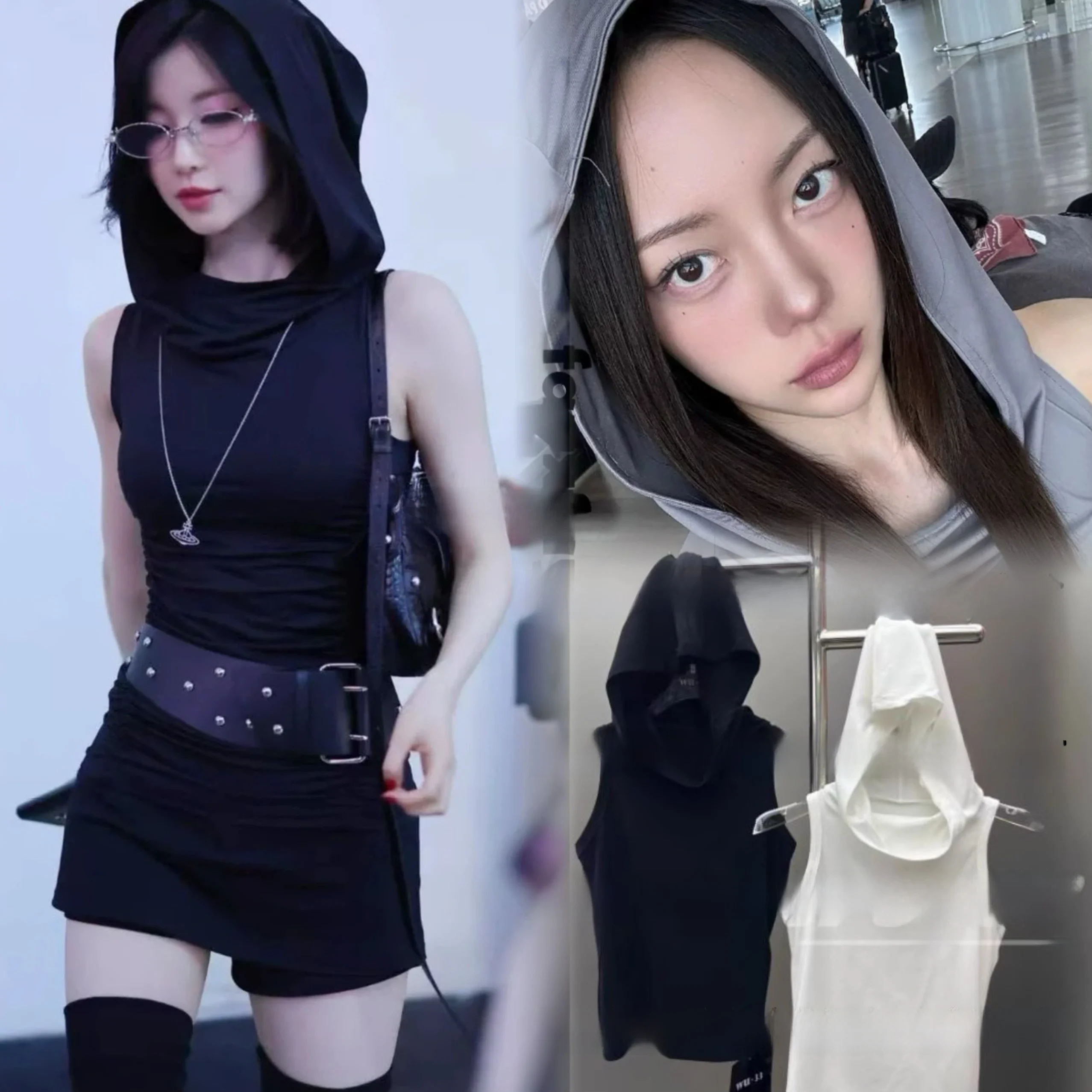 Babymonster American Style Black Hoodie Vest Slim Fit Sleeveless Top Outdoor Dance Performance Clothes Women's Fashion
Babymonster American Style Black Hoodie Vest Slim Fit Sleeveless Top Outdoor Dance Performance Clothes Women's Fashion