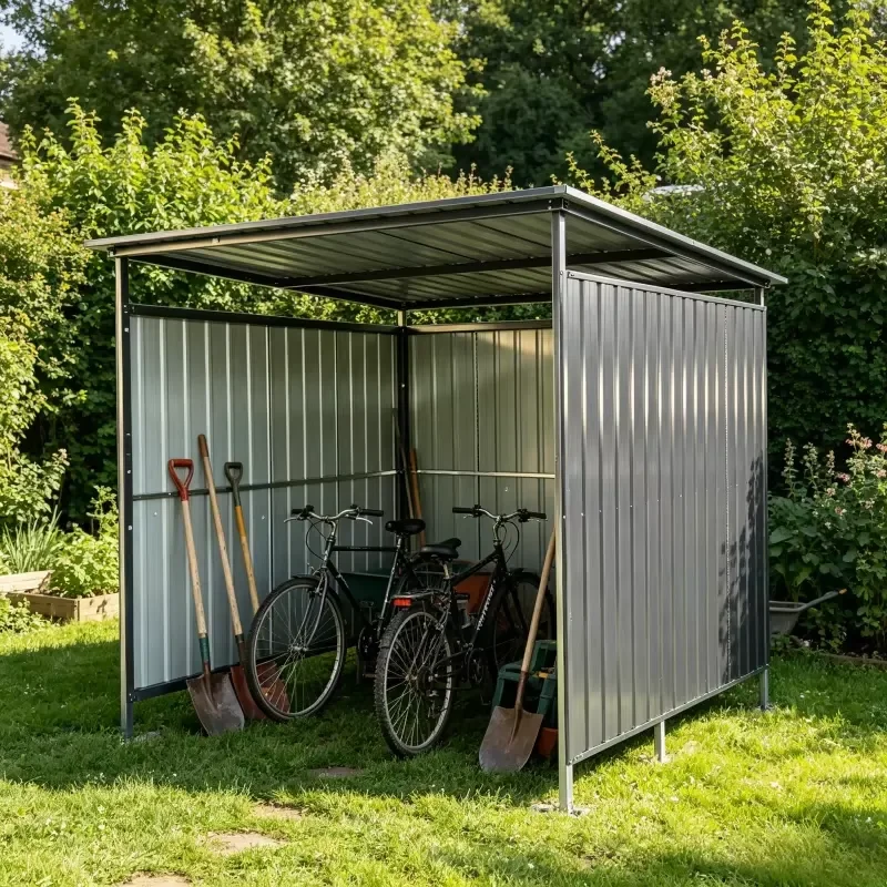 Galvanized Steel Metal Outdoor Waterproof Storage Shed for Garden Tools Storage Black Double Door
Galvanized Steel Metal Outdoor Waterproof Storage Shed for Garden Tools Storage Black Double Door