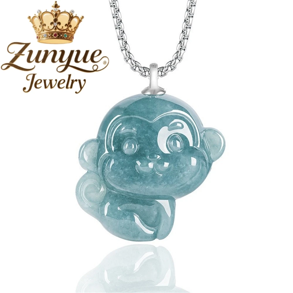 High-End Natural Blue Water Ice Jadeite Cartoon Monkey Pendant Luxury Quality Fashion Fine Jewelry Exquisite Elegant Popular
High-End Natural Blue Water Ice Jadeite Cartoon Monkey Pendant Luxury Quality Fashion Fine Jewelry Exquisite Elegant Popular