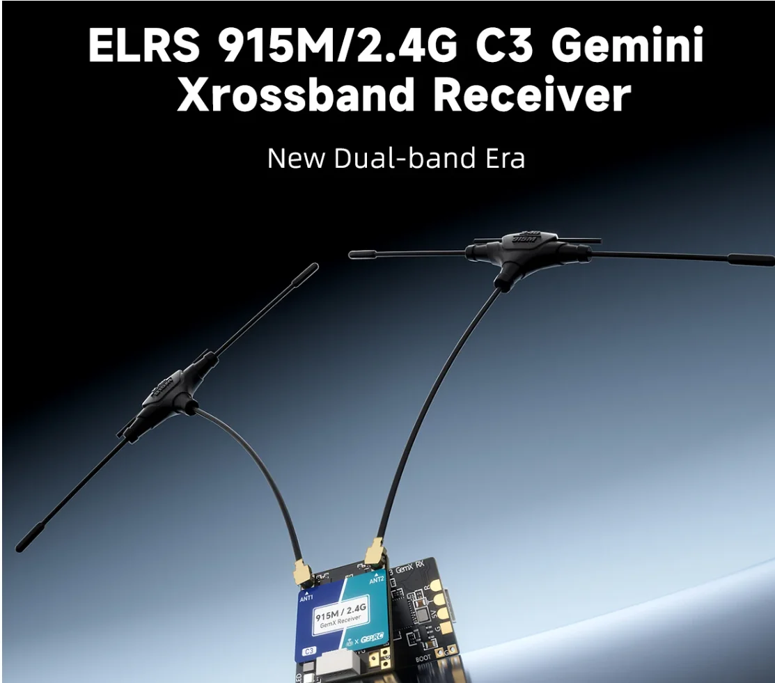 GEPRC ELRS 915M 2.4G C3 Gemini Xrossband Receiver TX Module Dual-RF Chip 1000Hz for FPV Long Range Freestyle Drone
GEPRC ELRS 915M 2.4G C3 Gemini Xrossband Receiver TX Module Dual-RF Chip 1000Hz for FPV Long Range Freestyle Drone