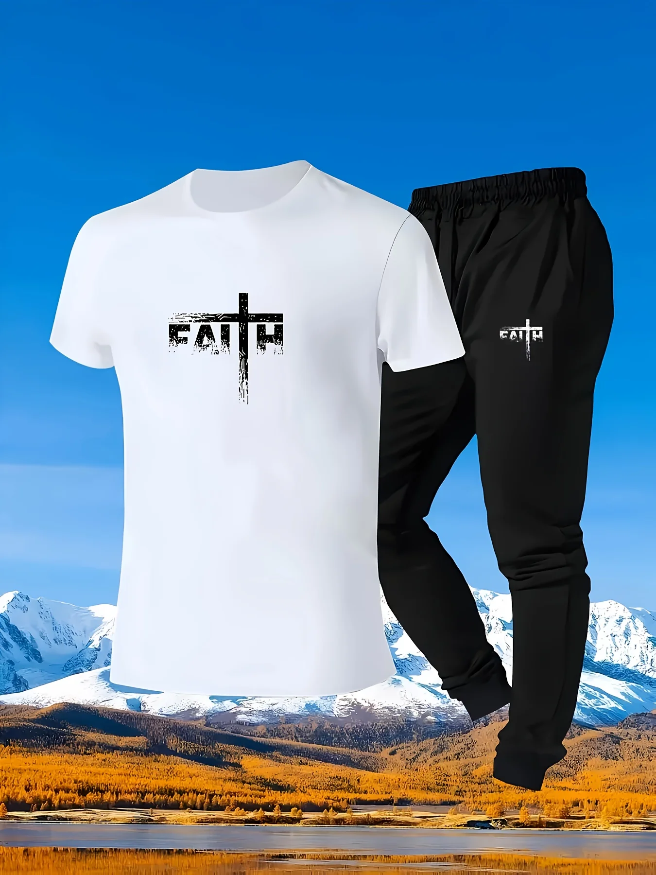 2-piece men's all-season fitness and outdoor sports outfit - pure cotton t-shirt and trousers set with cross-stitch design
2-piece men's all-season fitness and outdoor sports outfit - pure cotton t-shirt and trousers set with cross-stitch design