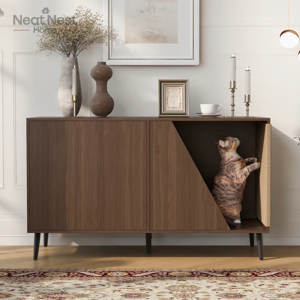 Furniture Style Wooden Cat House With Storage,cat Litter Box Furniture Hidden with cat Scratch Pad,Retro style, pet supplies
Furniture Style Wooden Cat House With Storage,cat Litter Box Furniture Hidden with cat Scratch Pad,Retro style, pet supplies
