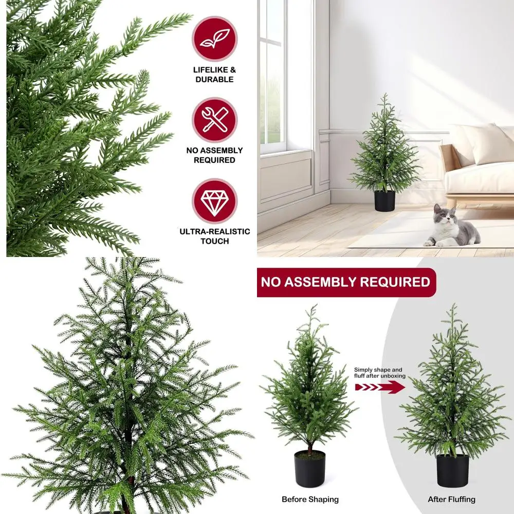 Реалистичная искусственная сосна длиной 3 фута с горшком, идеально подходящая для праздничного декора в помещении или на открытом воздухе в прихожей, гостиных, офисах и а
Реалистичная искусственная сосна длиной 3 фута с горшком, идеально подходящая для праздничного декора в помещении или на открытом воздухе в прихожей, гостиных, офисах и а