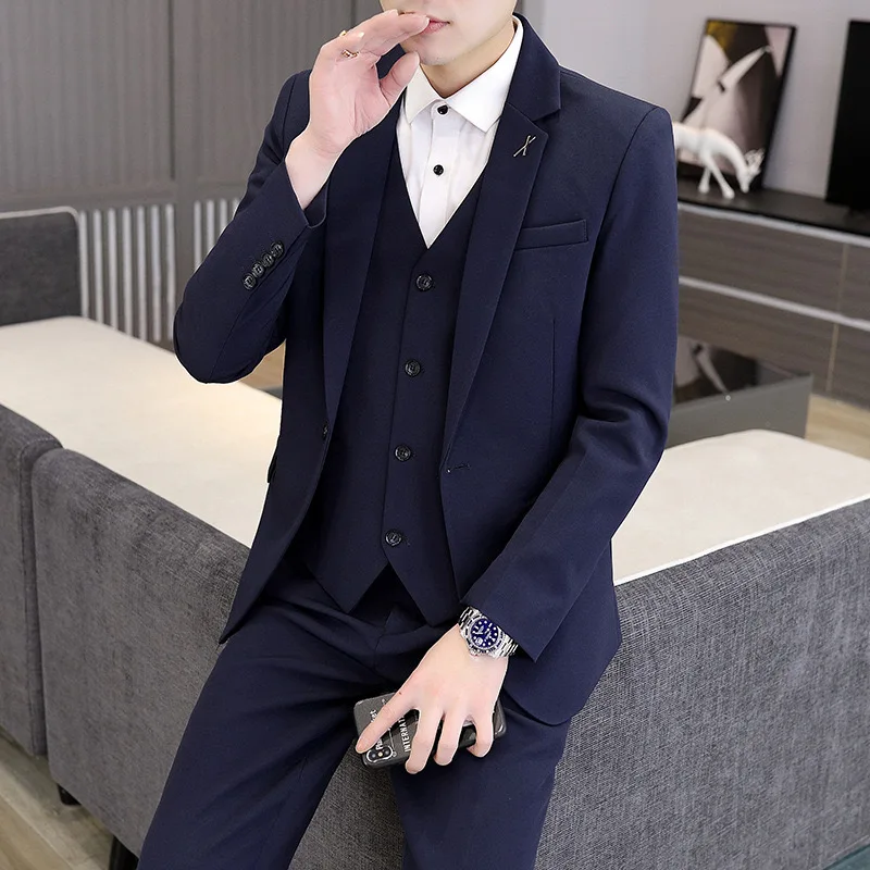 (Jacket+Vest+Pants)High-end Brand Boutique Elegant Fashion Solid Color Mens Casual Business Suit 3Piece Set Groom Wedding Dress
(Jacket+Vest+Pants)High-end Brand Boutique Elegant Fashion Solid Color Mens Casual Business Suit 3Piece Set Groom Wedding Dress