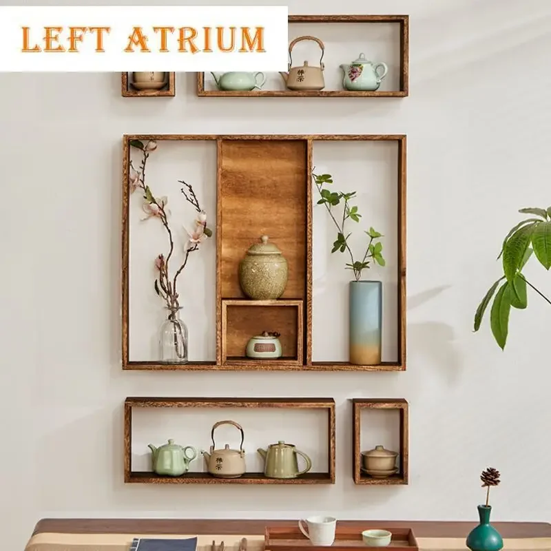 Solid wood Chinese style antique shelf wall grid storage rack storage rack hanging wall combination retro teapot rack
Solid wood Chinese style antique shelf wall grid storage rack storage rack hanging wall combination retro teapot rack