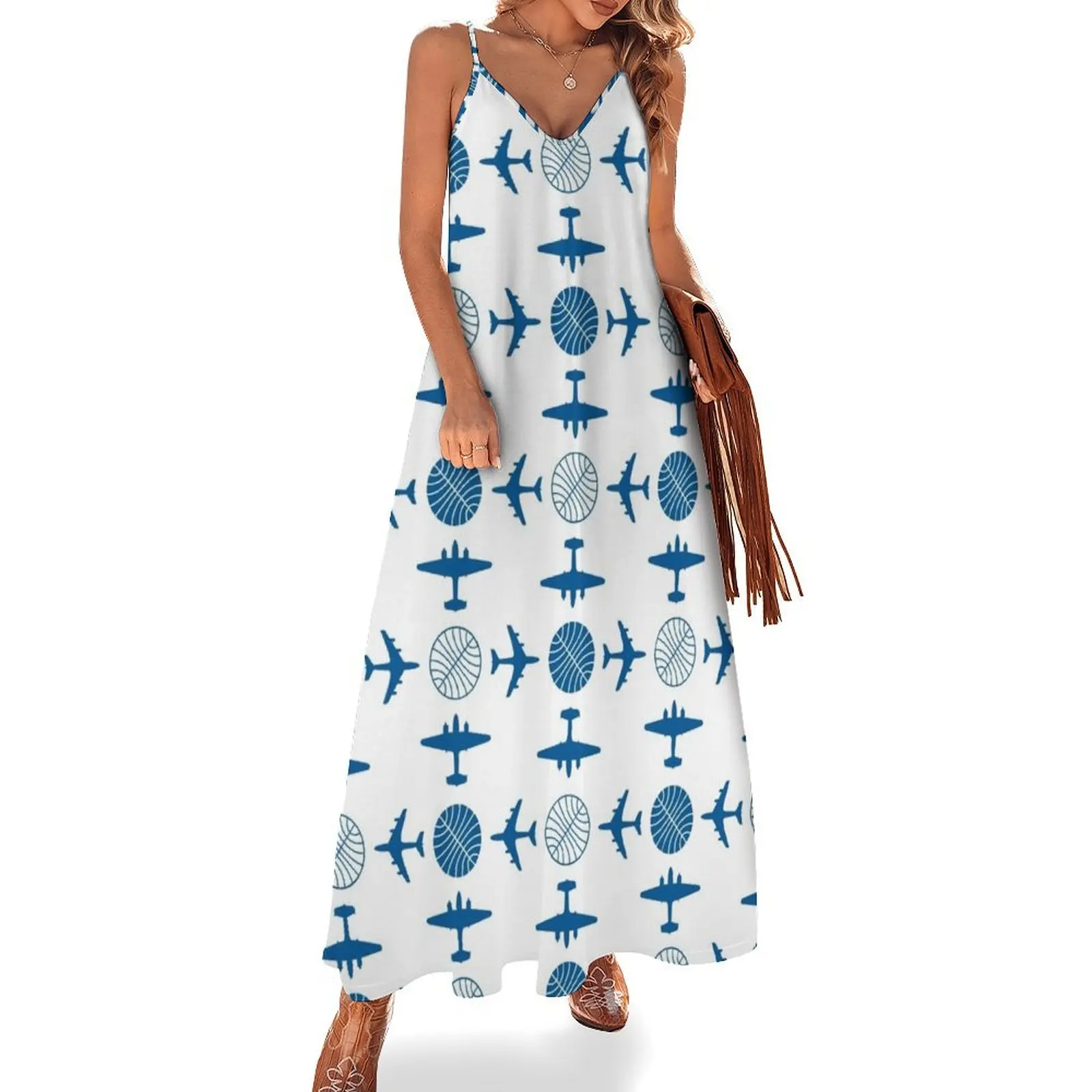 Pan Am Plane Icon Pattern Sleeveless Long Dress prom dresses women long dresses Dress
Pan Am Plane Icon Pattern Sleeveless Long Dress prom dresses women long dresses Dress