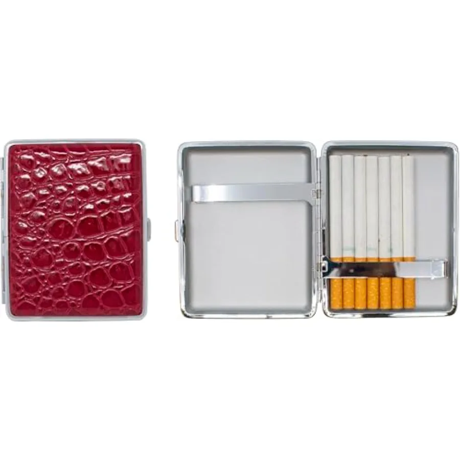 Set of 2 Metal-Plated 100s Leather Cigarette Case and Stash Box
Set of 2 Metal-Plated 100s Leather Cigarette Case and Stash Box