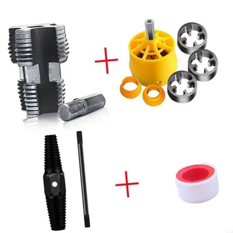 E1PD Electric Drill PVC Pipe Threader Tool Set with 3 Dies for DIY Plumbing Solution
E1PD Electric Drill PVC Pipe Threader Tool Set with 3 Dies for DIY Plumbing Solution