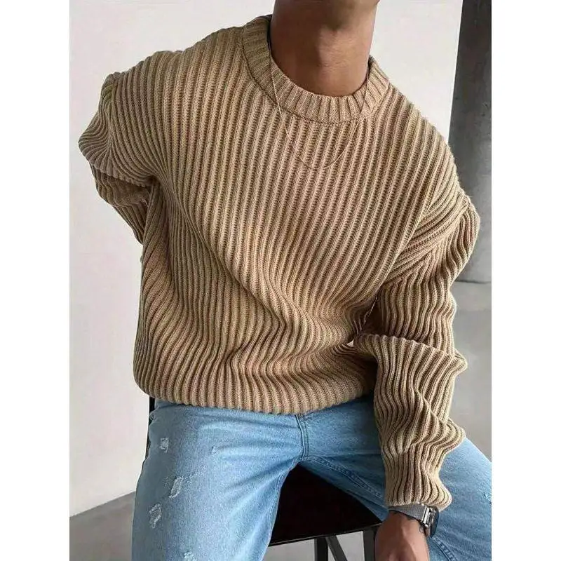 Men's Thick Ribbed Knit Sweater Batwing Sleeve Neck Five-Quarter Length Winter Fashion Cross-Border Knittedwear
Men's Thick Ribbed Knit Sweater Batwing Sleeve Neck Five-Quarter Length Winter Fashion Cross-Border Knittedwear