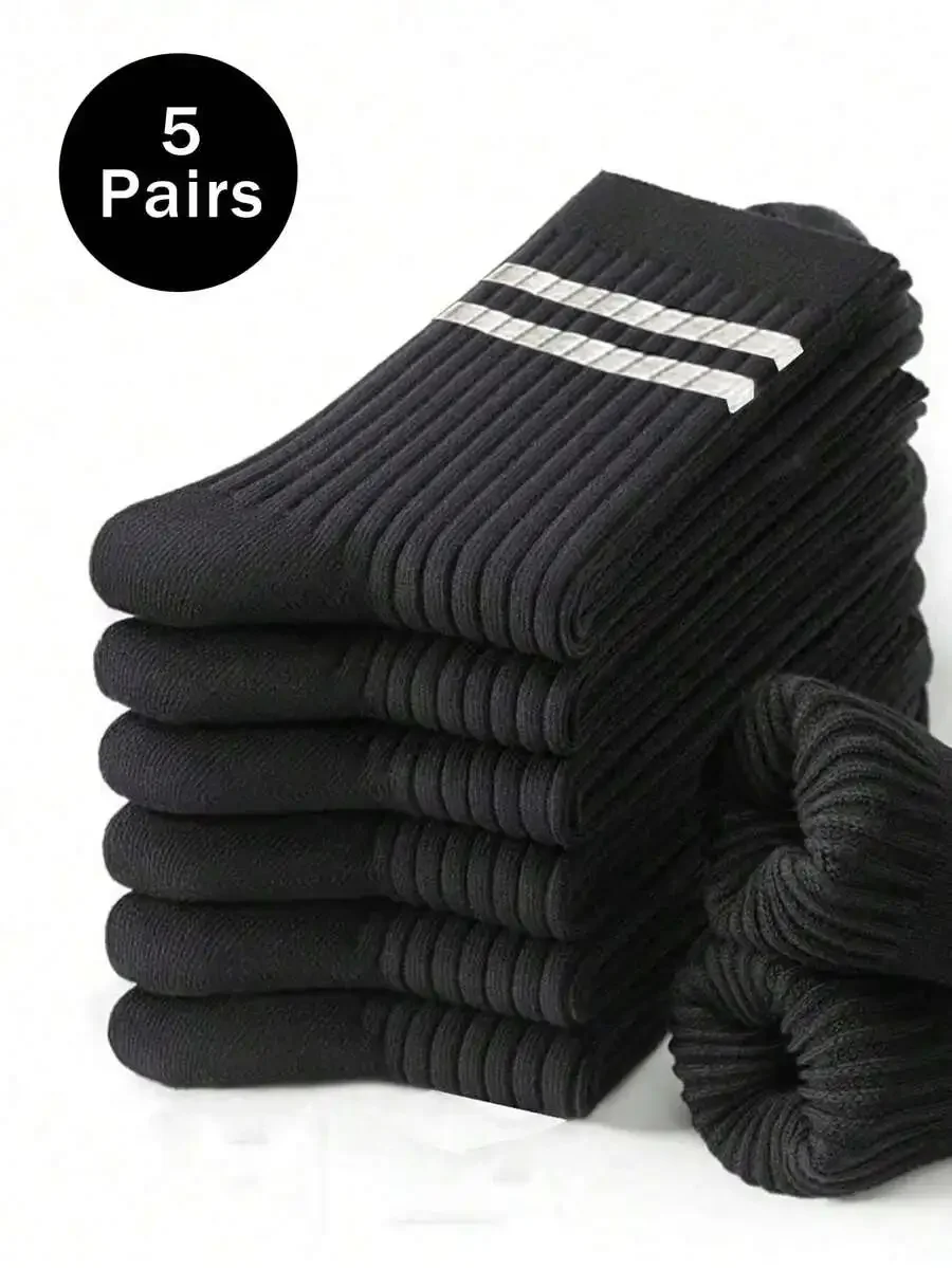 5 Pairs Mens Black Ribbed Mid-Calf Socks Moisture Wicking Breathable Casual Business Daily Wear
5 Pairs Mens Black Ribbed Mid-Calf Socks Moisture Wicking Breathable Casual Business Daily Wear