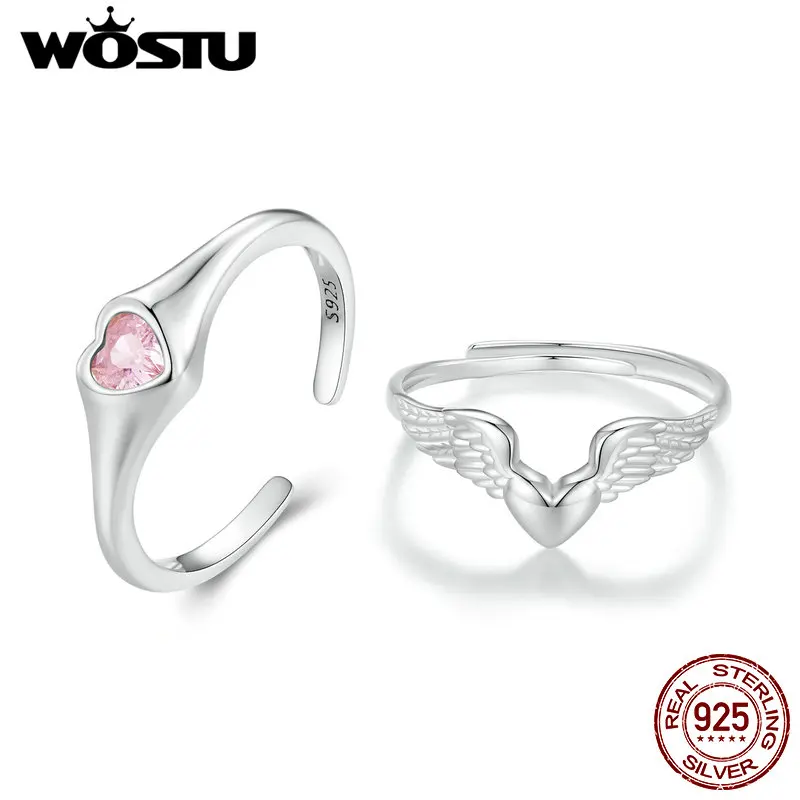 WOSTU 925 пробы Серебряный Розовый Крыло ангела с сердцем Открытое кольцо Регулируемый размер для пары годовщина брак подарок на свидание ювелирные изделия
WOSTU 925 пробы Серебряный Розовый Крыло ангела с сердцем Открытое кольцо Регулируемый размер для пары годовщина брак подарок на свидание ювелирные изделия