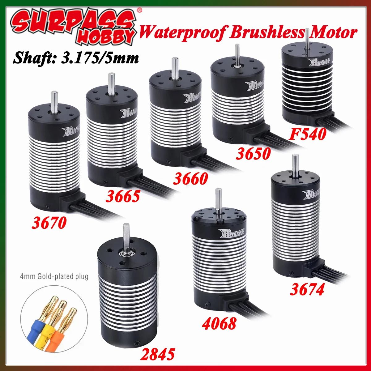 SURPASS HOBBY F540 2845 3650 3660 3665 3674 4068 Waterproof Brushless Motor for 1/10 1/12 RC Car WLtoys 12428 10428 WPL Traxxas
SURPASS HOBBY F540 2845 3650 3660 3665 3674 4068 Waterproof Brushless Motor for 1/10 1/12 RC Car WLtoys 12428 10428 WPL Traxxas