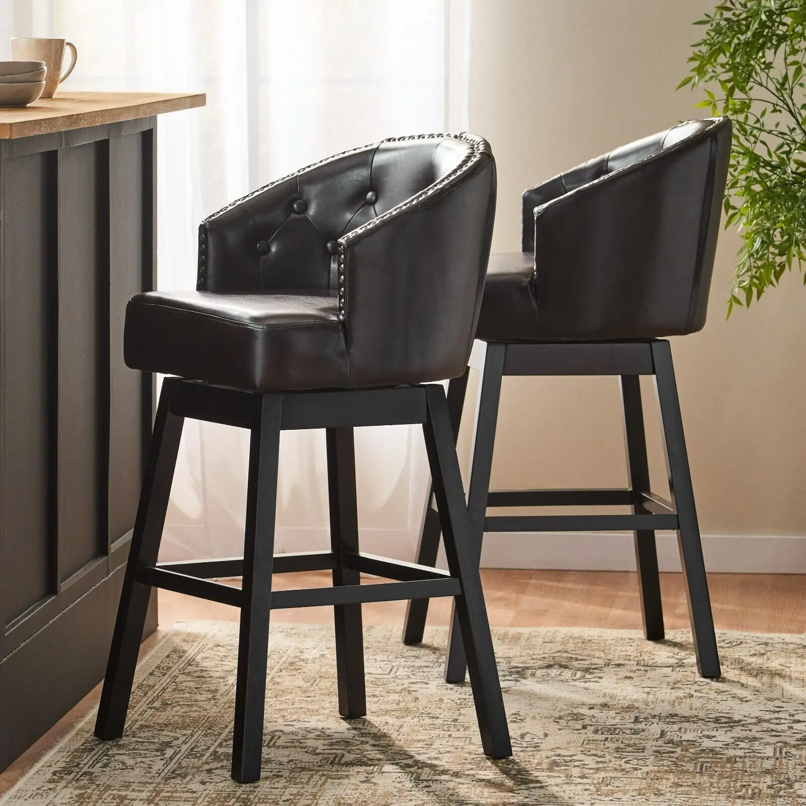 USWestman 30-Inch Brown Leather Swivel Backed Barstool (Set of 2) bar stools dining chair
USWestman 30-Inch Brown Leather Swivel Backed Barstool (Set of 2) bar stools dining chair