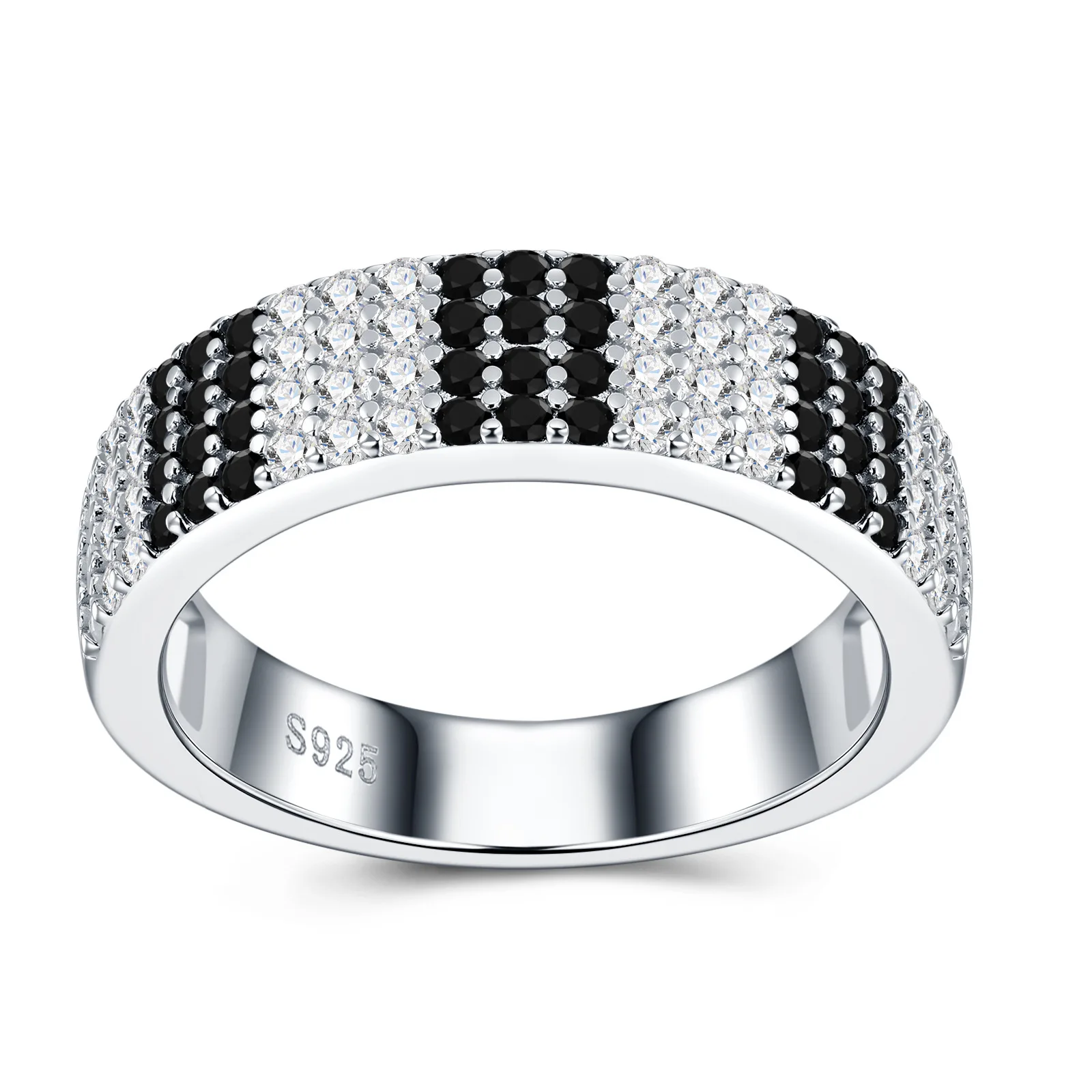 Light Luxury Personalized S925 Sterling Silver Black White Moissanite Ring, Elegant High-end Band Ring Fashion Jewelry Gift for
Light Luxury Personalized S925 Sterling Silver Black White Moissanite Ring, Elegant High-end Band Ring Fashion Jewelry Gift for