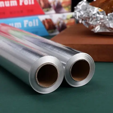 One roll of aluminum foil, micrometer thickness, can choose from regular thickened models, food grade kitchen tin foil paper, su