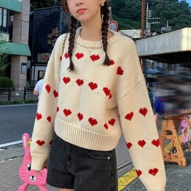 2024Women's Autumn Winter New Fashion Elegant Round Neck Love Jacquard Korean Version Versatile Long Sleeved Loose Knit Tops
2024Women's Autumn Winter New Fashion Elegant Round Neck Love Jacquard Korean Version Versatile Long Sleeved Loose Knit Tops
