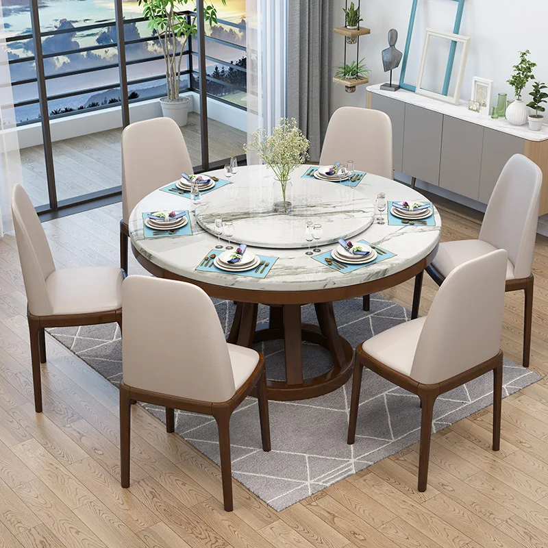Marble round dining table turntable modern simple household dining table solid wood combination esstisch living room furniture
Marble round dining table turntable modern simple household dining table solid wood combination esstisch living room furniture