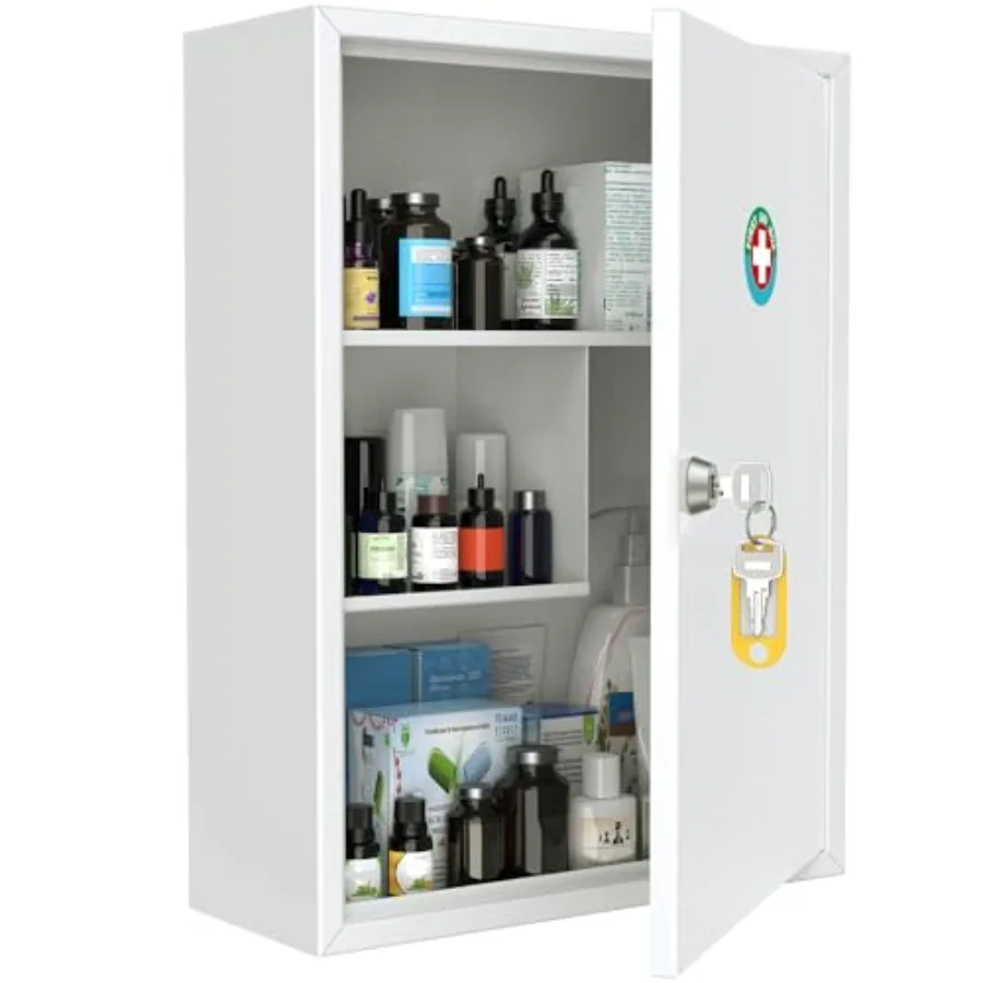 Wall Mount Medicine Cabinet with, Locking First Aid Cabinet, Lockable Medical Cabinet, Capacity Medicine Organizer, Secure Stee
Wall Mount Medicine Cabinet with, Locking First Aid Cabinet, Lockable Medical Cabinet, Capacity Medicine Organizer, Secure Stee