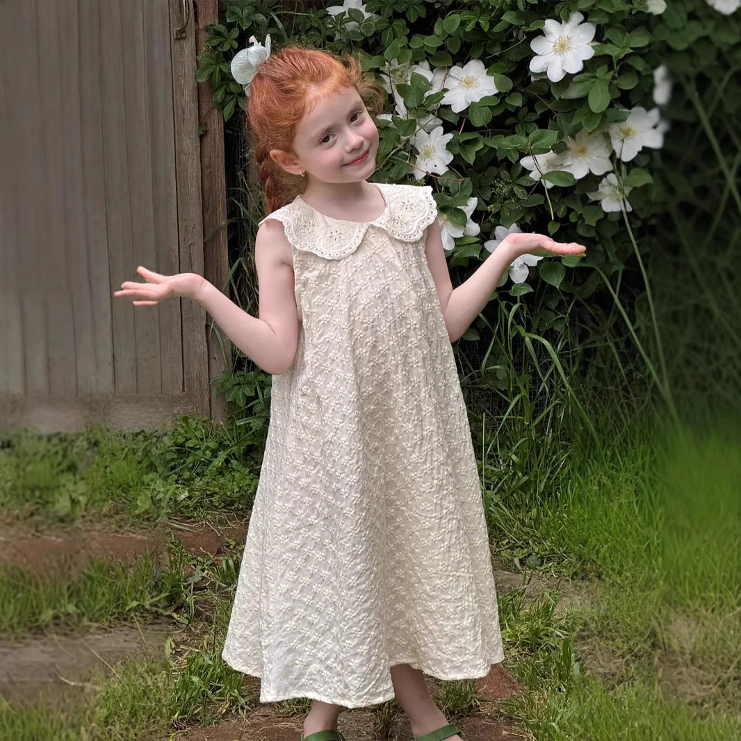 2025 Summer New Children Clothing Girls Embroidered Dress Children Lace Turn-down Collar A-line Long Dress
2025 Summer New Children Clothing Girls Embroidered Dress Children Lace Turn-down Collar A-line Long Dress