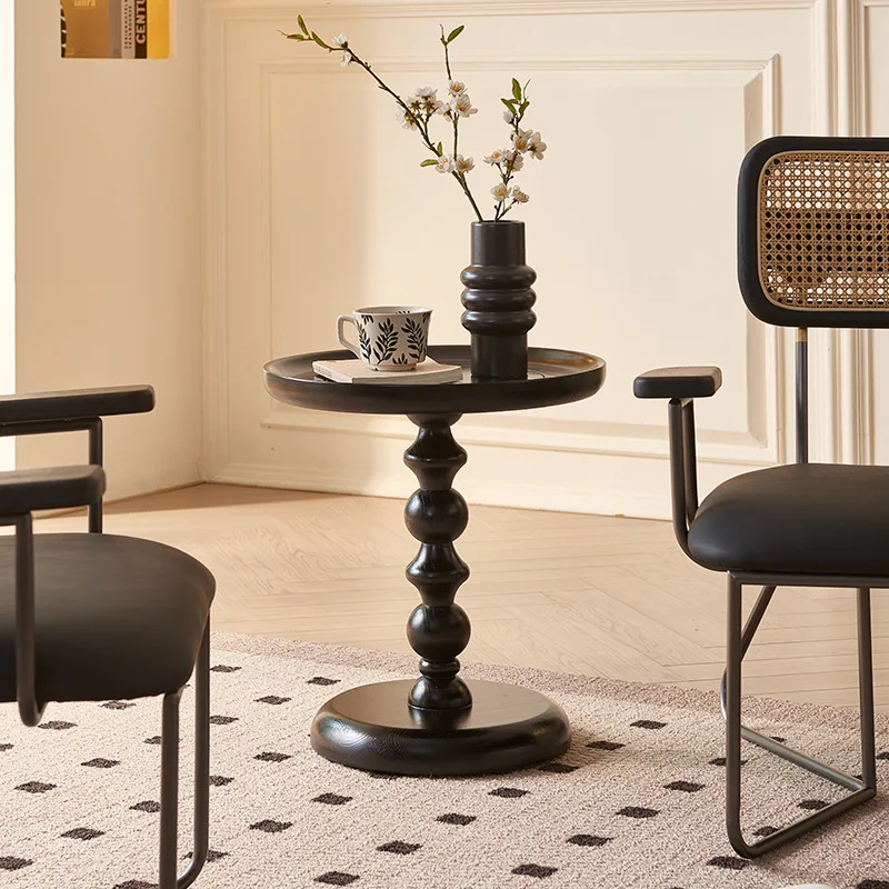 Nordic Modern Minimalist Black Solid Wood Round Table – Vintage Side & Coffee Table with Storage Shelf
Nordic Modern Minimalist Black Solid Wood Round Table – Vintage Side & Coffee Table with Storage Shelf