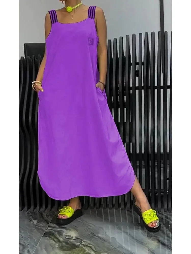 Summer Fashion Cotton Linen Women Dresses Solid Square Neck Sleeveless Suspender Long Dress Female Casual Loose Lady Dress 2025
Summer Fashion Cotton Linen Women Dresses Solid Square Neck Sleeveless Suspender Long Dress Female Casual Loose Lady Dress 2025