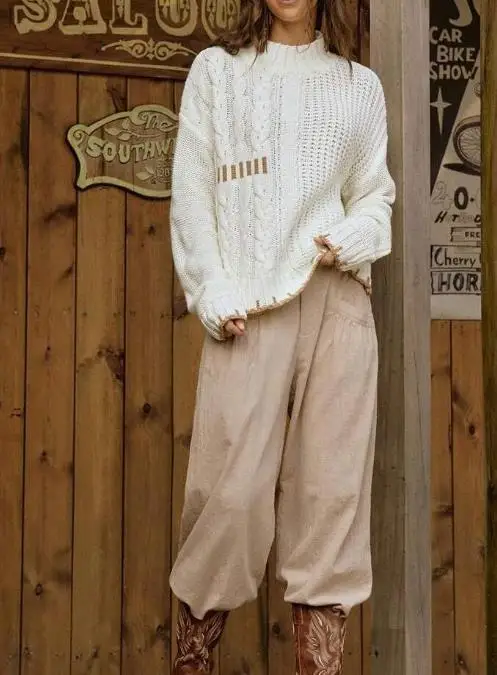 Autumn and Winter New Fashion Versatile Knitted Sweater Women's Casual Loose Fried Dough Twists Hollow Jacquard Sweater
Autumn and Winter New Fashion Versatile Knitted Sweater Women's Casual Loose Fried Dough Twists Hollow Jacquard Sweater