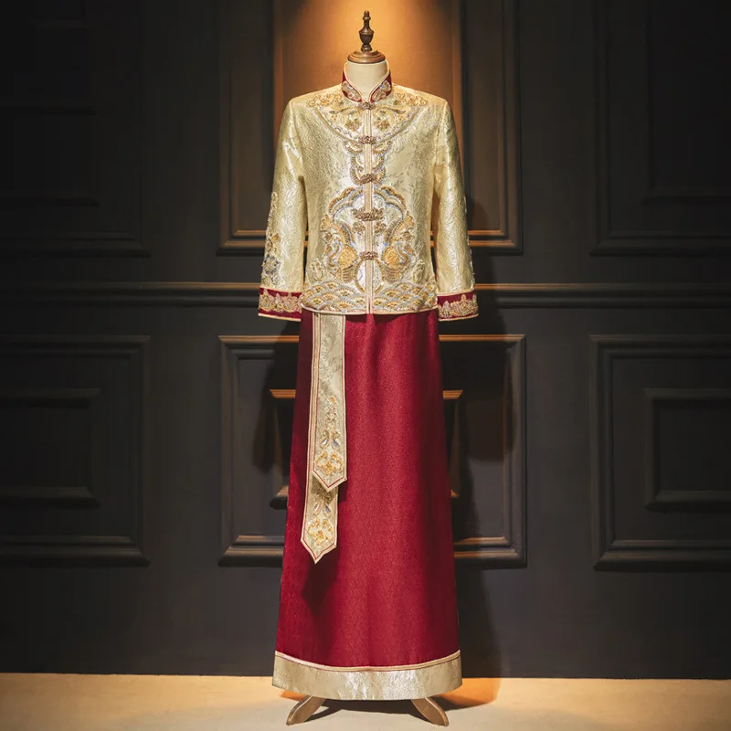 Yourqipao Xiuhe Men's Wear 2026 GoldencGroom Dragon and Phoenix Gown Chinese Wedding Clothes Tang Suit
Yourqipao Xiuhe Men's Wear 2026 GoldencGroom Dragon and Phoenix Gown Chinese Wedding Clothes Tang Suit