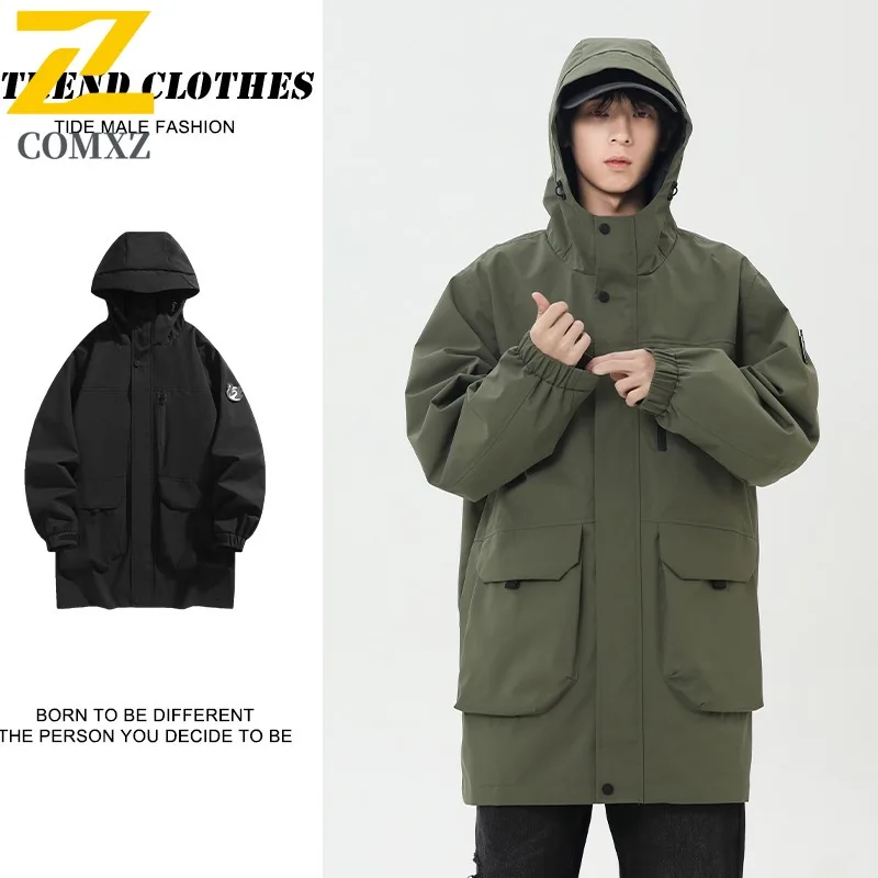 COMXZ 2025 New Longline Trench Coat Men Spring New Workwear Jacket American style Hooded solid color lightweight windbreaker
COMXZ 2025 New Longline Trench Coat Men Spring New Workwear Jacket American style Hooded solid color lightweight windbreaker