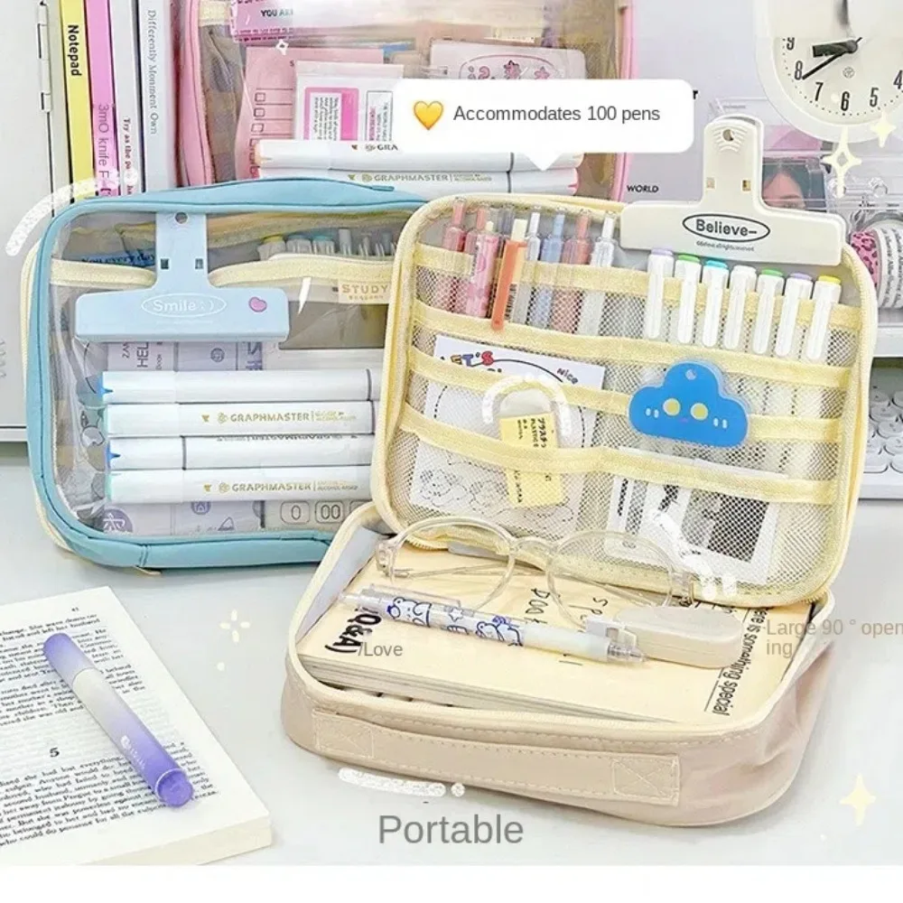Multifunction Pen Holder Transparent Stationery Organizer Plastic Desktop Storage Box For Student Cosmetic Storage Organizer
Multifunction Pen Holder Transparent Stationery Organizer Plastic Desktop Storage Box For Student Cosmetic Storage Organizer