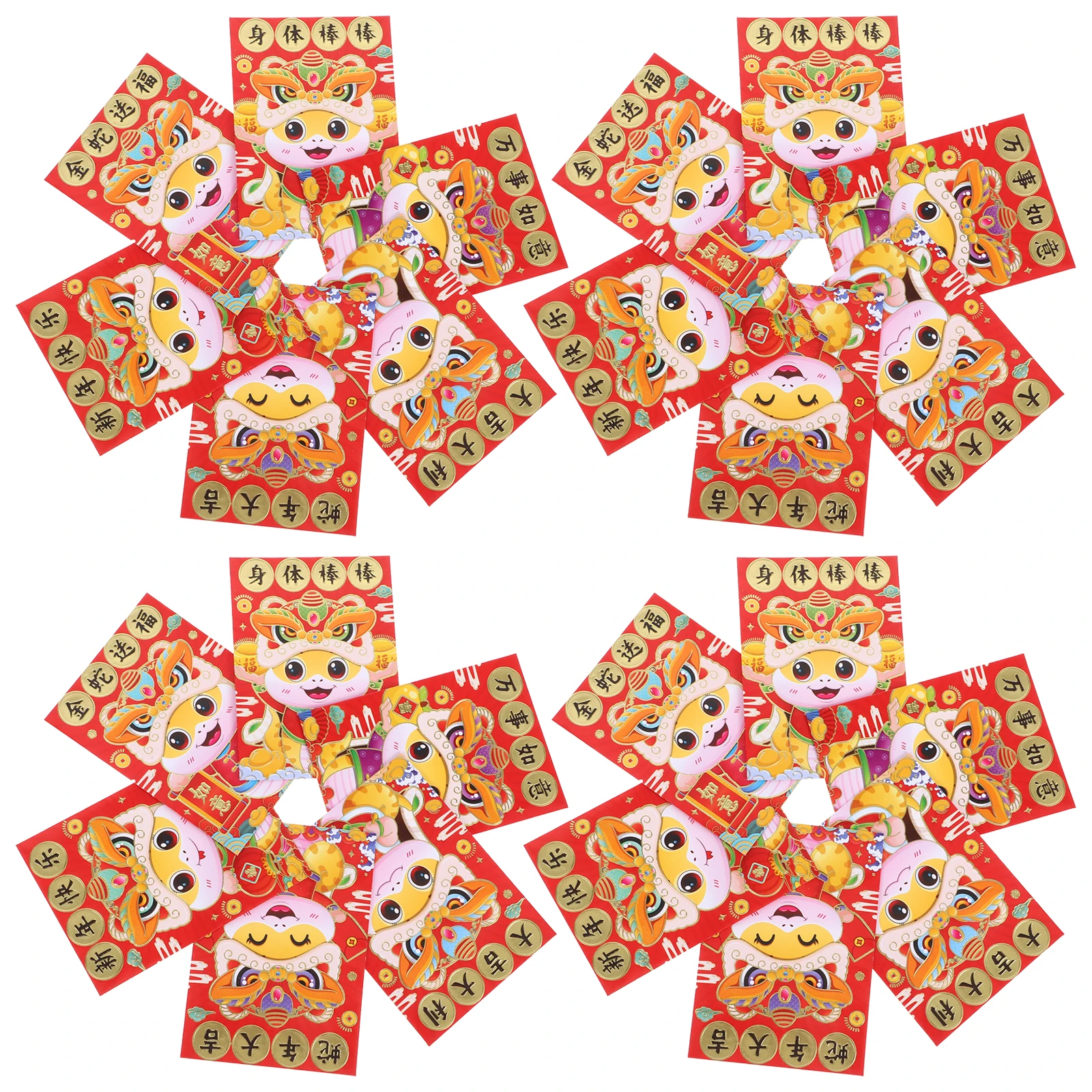 60pcs Cartoon Snake Red Large Capacity Chinese New Year Lucky Money Envelopes Zodiac Decorations Paper Envelopes Printing
60pcs Cartoon Snake Red Large Capacity Chinese New Year Lucky Money Envelopes Zodiac Decorations Paper Envelopes Printing