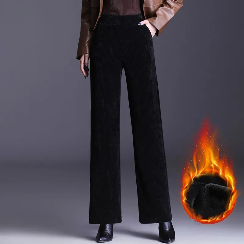Autumn Winter Velvet Thick Warm Corduroy Wide-legged Trousers Female Casual High Waist Loose Straight Pants
Autumn Winter Velvet Thick Warm Corduroy Wide-legged Trousers Female Casual High Waist Loose Straight Pants