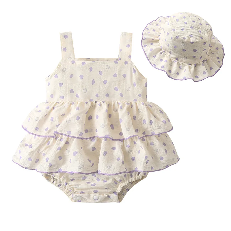Summer Jumpsuits Infant Girl Clothes Korean Fashion Cute Princess Print Sleeveless Cotton Bodysuit+Hat Baby Newborn Items B129
Summer Jumpsuits Infant Girl Clothes Korean Fashion Cute Princess Print Sleeveless Cotton Bodysuit+Hat Baby Newborn Items B129