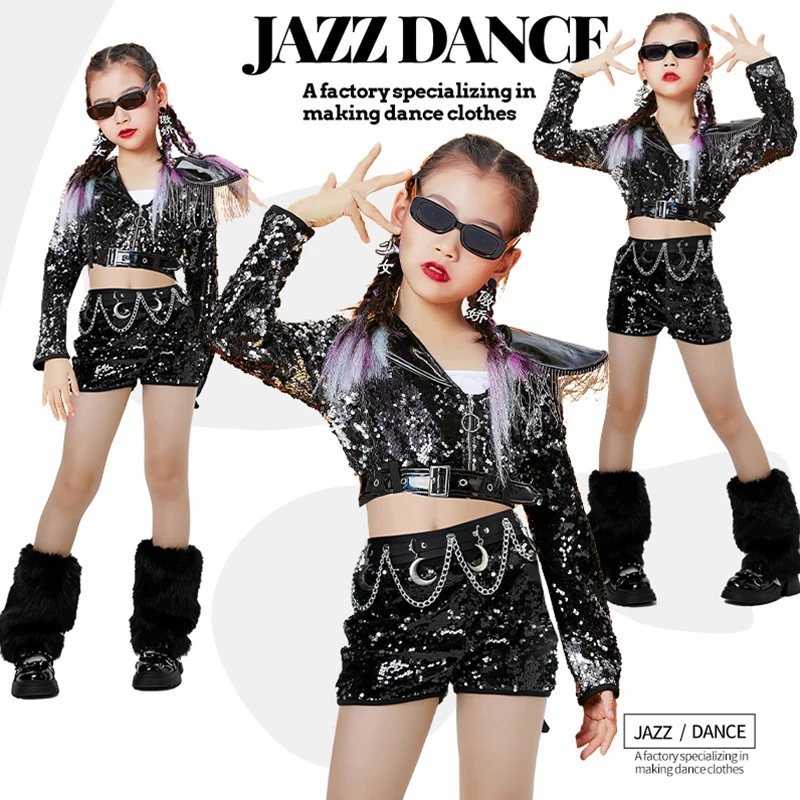 Cool Hip Hop Jazz Dance Outfit K POP Stage Clothes Festival Party Rave Dance Set Girl's Black Sequin Dance Show Costume XH1858
Cool Hip Hop Jazz Dance Outfit K POP Stage Clothes Festival Party Rave Dance Set Girl's Black Sequin Dance Show Costume XH1858