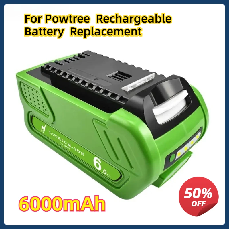 40V 6.0Ah Powtree Rechargeable Battery for 29462 29472 29282 G-MAX GMAX Replacement Lawn Mower Power Tools Batteries
40V 6.0Ah Powtree Rechargeable Battery for 29462 29472 29282 G-MAX GMAX Replacement Lawn Mower Power Tools Batteries