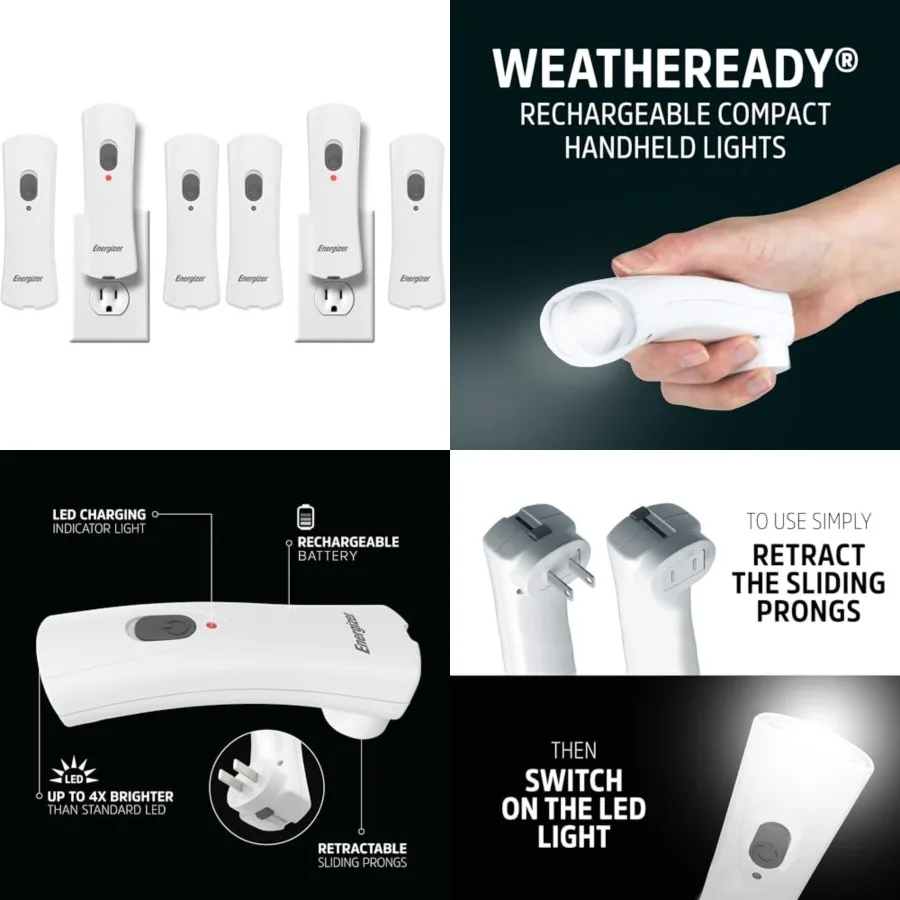 Auto-On LED Flashlights Rechargeable for Home Power Failure, Plug in LED Flashlight for Power Outage, Night Light, Hurricane Pr
Auto-On LED Flashlights Rechargeable for Home Power Failure, Plug in LED Flashlight for Power Outage, Night Light, Hurricane Pr