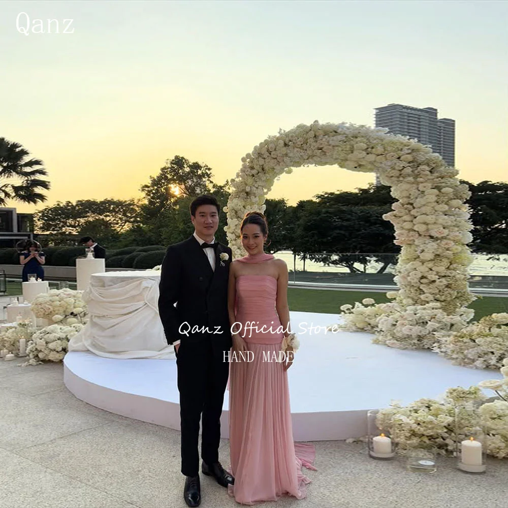 Qanz элегантные розовые шифоновые вечерние платья без бретелек длинное трапециевидное свадебное платье женское платье с открытой спиной De Soirée по индивидуальному заказу
Qanz элегантные розовые шифоновые вечерние платья без бретелек длинное трапециевидное свадебное платье женское платье с открытой спиной De Soirée по индивидуальному заказу