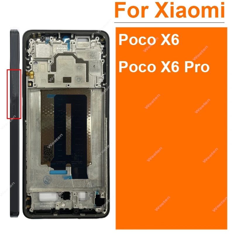 Рамка ЖК-дисплея для Xiaomi Poco X6 X6Pro, средняя задняя часть корпуса с боковыми кнопками, запасные части для мелких деталей
Рамка ЖК-дисплея для Xiaomi Poco X6 X6Pro, средняя задняя часть корпуса с боковыми кнопками, запасные части для мелких деталей