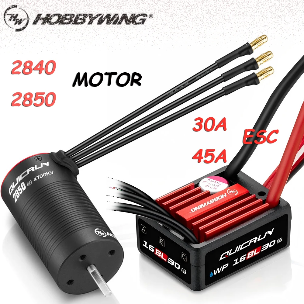 Hobbywing QuicRun WP 12BL45 16BL30 G2 ESC/2840SL 2850SL Motor IP67 High protection Built in powerful BEC for 1/12 1/14 RC Car
Hobbywing QuicRun WP 12BL45 16BL30 G2 ESC/2840SL 2850SL Motor IP67 High protection Built in powerful BEC for 1/12 1/14 RC Car