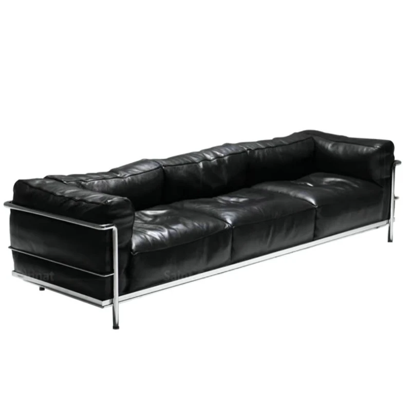 Medieval living room designer straight row full top layer cowhide leather sofa
Medieval living room designer straight row full top layer cowhide leather sofa