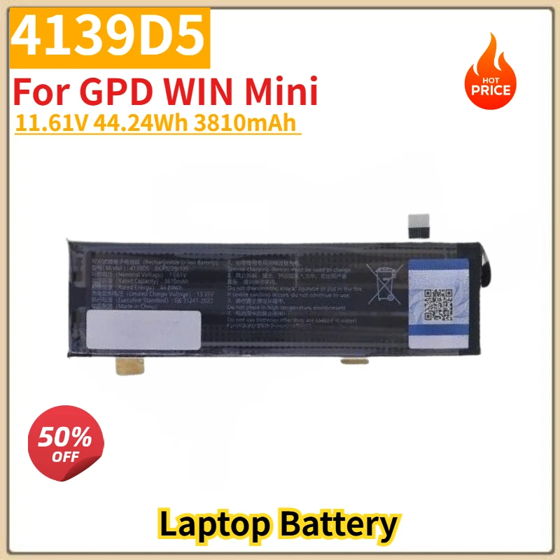 4139D5 High Quality Laptop Battery 11.61V 44.24Wh 3810mAh For GPD WIN Mini Brand New Replacement Battery
4139D5 High Quality Laptop Battery 11.61V 44.24Wh 3810mAh For GPD WIN Mini Brand New Replacement Battery